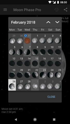 Phone screenshot: Calendar Activity
